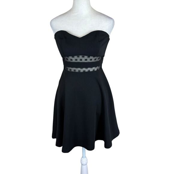 ASTR Cocktail Strapless Dress Size S Fit & Flare Black - Picture 1 of 6